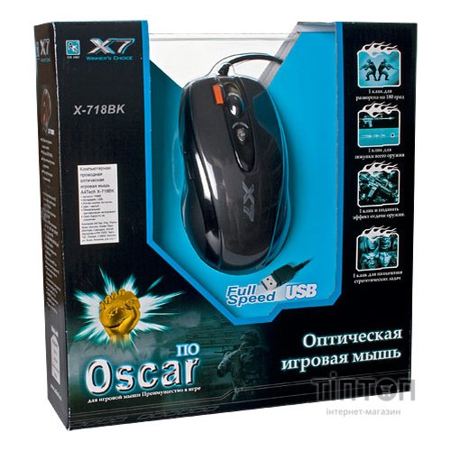 Mouse A4 Tech X-718BK, USB (Black)