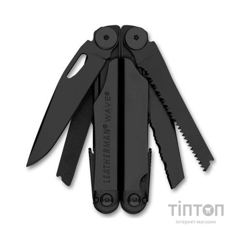 Мультитул Leatherman WAVE PLUS BLACK, синтетический чехол, карт. коробка (832526)