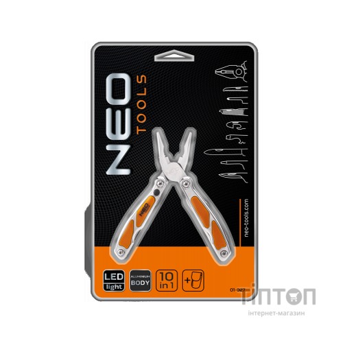 Мультитул Neo Tools mini, 10 елементів, з LED (01-027)