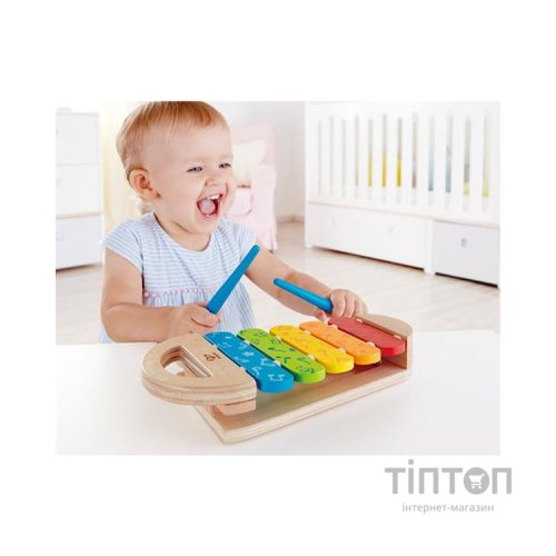 Музична іграшка Hape дерев'яний ксилофон Веселка (E0606)