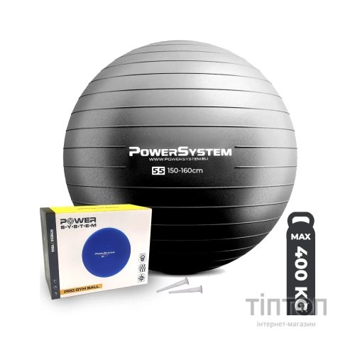 М'яч для фітнесу Power System PS-4011 Pro Gymball 55 см Black (4011BK-0)