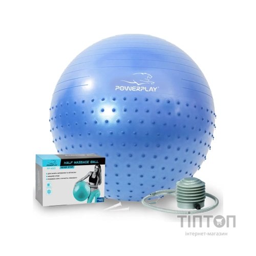 М'яч для фітнесу PowerPlay 4003 65см Синій + помпа (PP_4003_65_Blue)