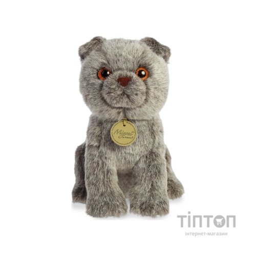 М'яка іграшка Aurora м'яконабивна Кішка шотландська вислоуха Сіра 20 см (210026A)