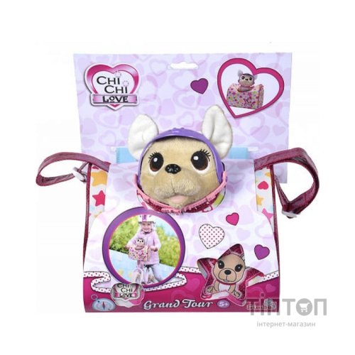 М'яка іграшка Chi Chi Love Собачка Перевезення з сумочкою та захисним шоломом 20 см (5890036)