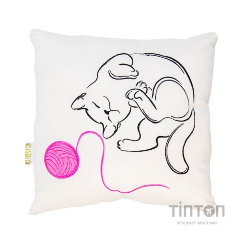 М'яка іграшка Tigres Подушка Котик з клубком (ПД-0199)