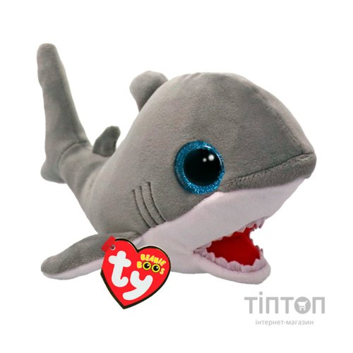 М'яка іграшка Ty Beanie Babies Сіра акула Finnegan 15 см (37376)