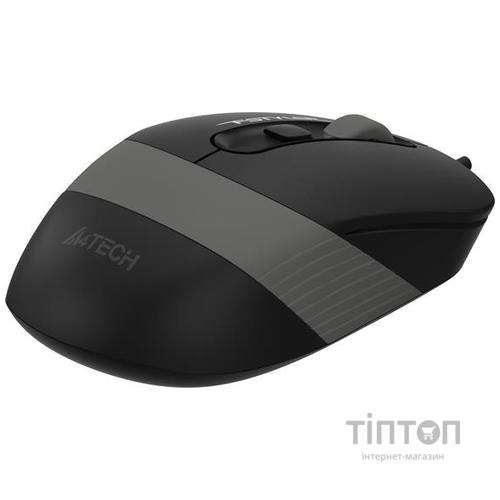 Мишка A4-Tech Fstyler FM10S, 4 кн., 1600 dpi, безшумна, USB, чорно-сіра (FM10S (Grey))