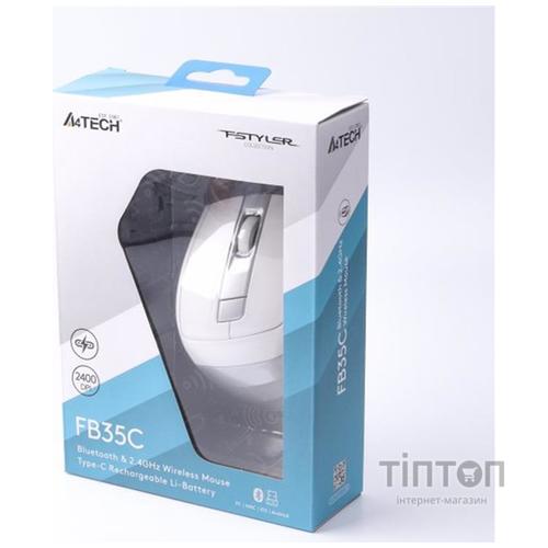 Мышь беспроводная A4Tech Fstyler FB35C Icy White USB