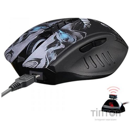 Мышь беспроводная A4Tech R80 Plus Bloody (Skull) Black USB