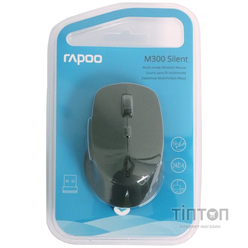 Мышь беспроводная Rapoo M300 Silent Wireless Multi-Mode Grey
