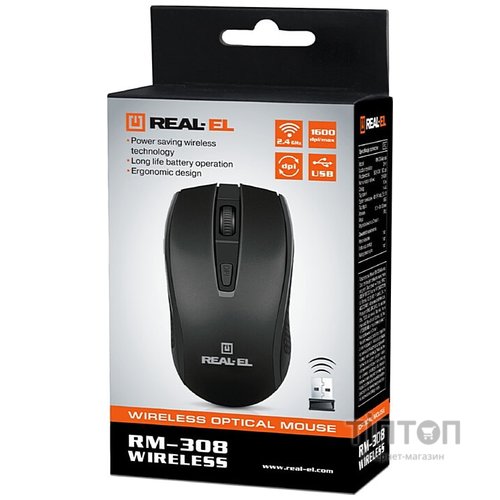 Мышь беспроводная REAL-EL RM-308 Black UAH