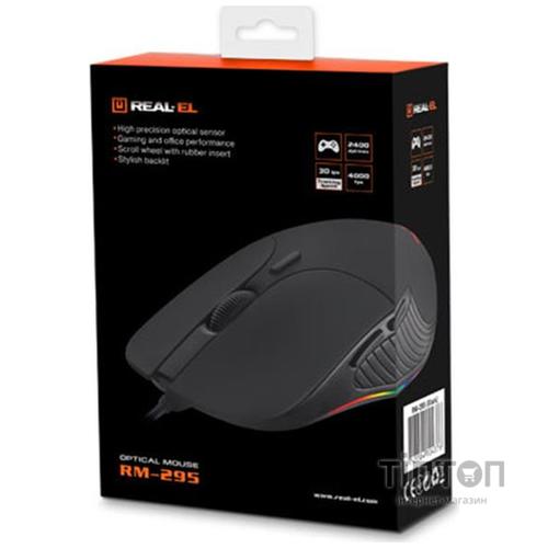 Мышь REAL-EL RM-295 USB Black UAH