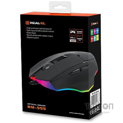 Мышь REAL-EL RM-555 Black USB UAH