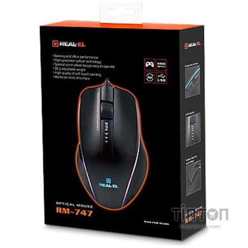 Мышь REAL-EL RM-747 Black USB UAH