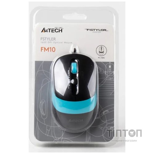 Миша A4Tech FM10 Black/Blue