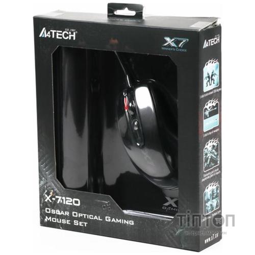 Миша A4Tech X-710BK Black USB + килимок A4Tech X7-200MP