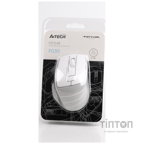 Миша бездротова A4Tech FG30 Grey/White