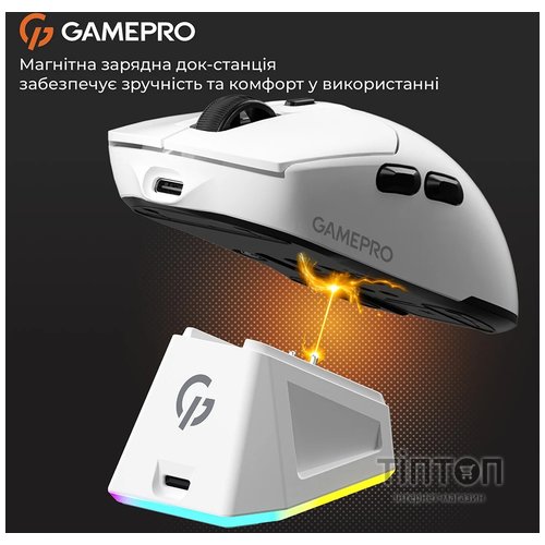 Мишка GamePro Genesis Airmaster Wireless/Bluetooth/USB White (GM167W)