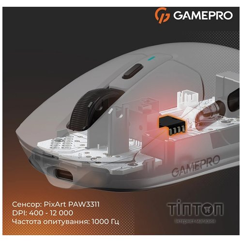 Мишка GamePro Genesis Airmaster Wireless/Bluetooth/USB White (GM167W)
