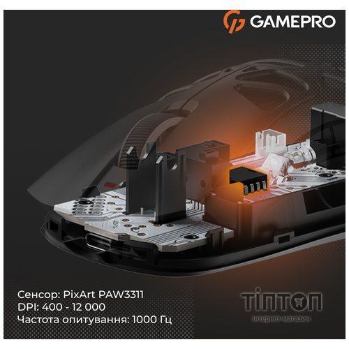 Мишка GamePro Genesis Spider Wireless/Bluetooth/USB Black (GM870B)