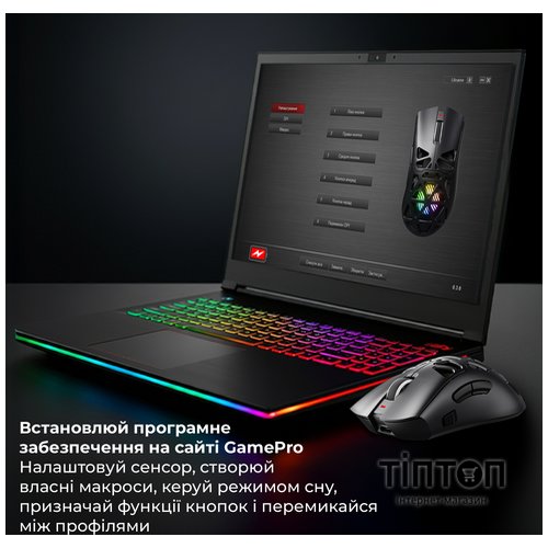 Мишка GamePro Genesis Spider Wireless/Bluetooth/USB Black (GM870B)