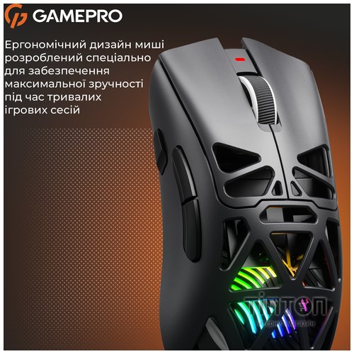 Мишка GamePro Genesis Spider Wireless/Bluetooth/USB Black (GM870B)