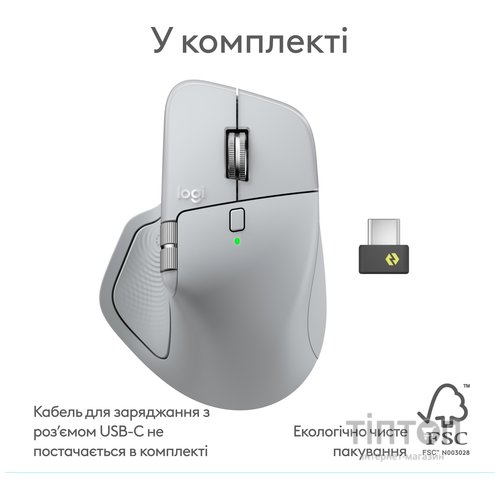 Миша бездротова Logitech MX Master 4 Pale Gray (910-007563)