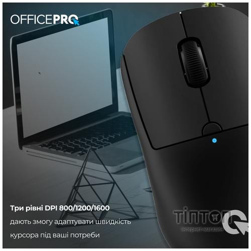 Мишка OfficePro M307B Silent Click Wireless/Bluetooth Black (M307B)