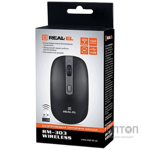 Миша бездротова REAL-EL RM-303 Black/Grey