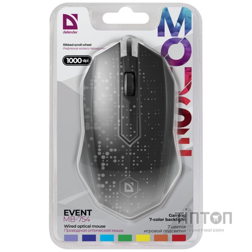 Мишка Defender Event MB-754 USB Black (52754)