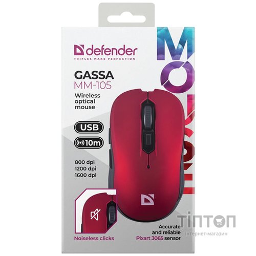 Миша Defender Gassa MM-105 Red (52103) 
