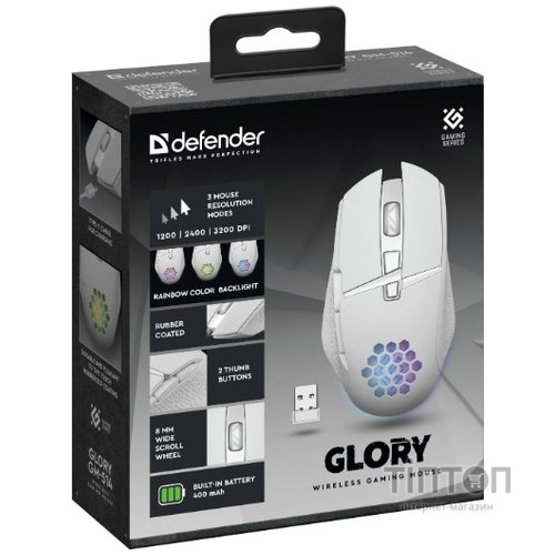 Миша Defender Glory GM-514, LED White (52513)