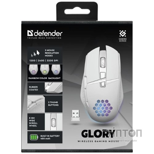 Миша Defender Glory GM-514, LED White (52513)