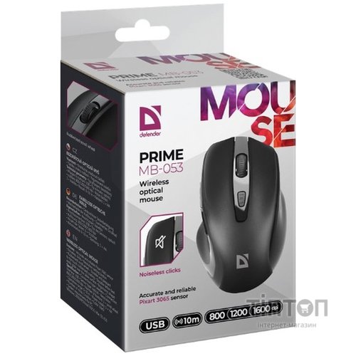 Миша Defender Prime MB-053 Wireless BLACK (52053)