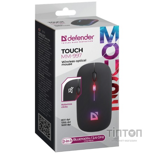 Миша Defender Touch MM-997 Wireless BLACK (52997)
