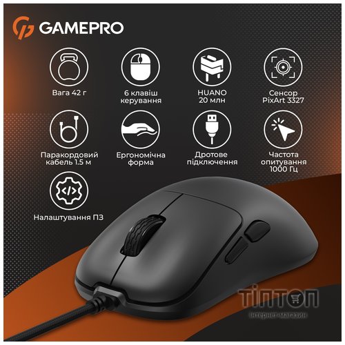 Мишка GamePro GM690B USB Black (GM690B)