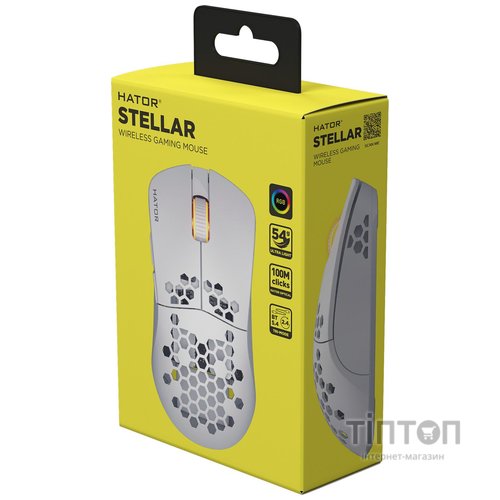 Мишка Hator Stellar Wireless/Bluetooth/USB White (HTM651)