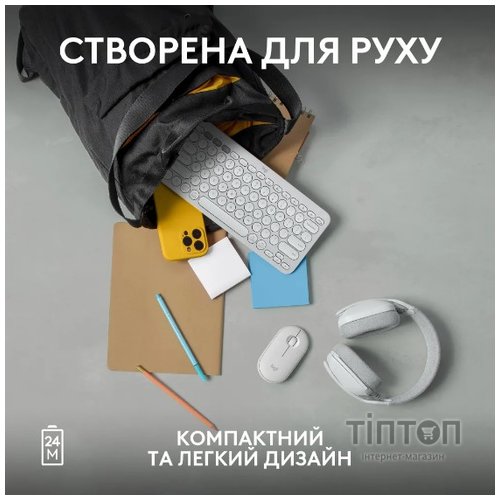 Миша Logitech Pebble Mouse 2 M350s Tonal White (910-007013)