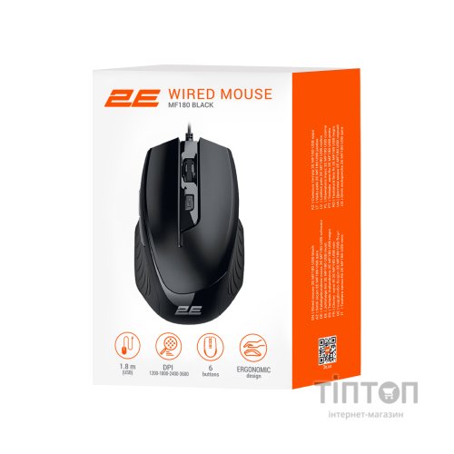 Мишка 2E MF180 USB Black (2E-MF180UB)