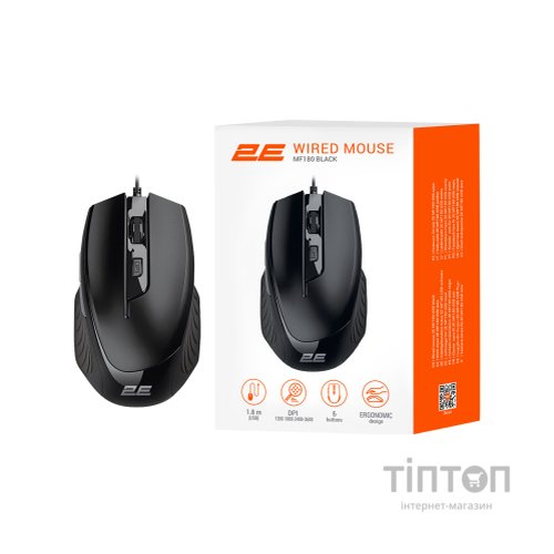 Мишка 2E MF180 USB Black (2E-MF180UB)