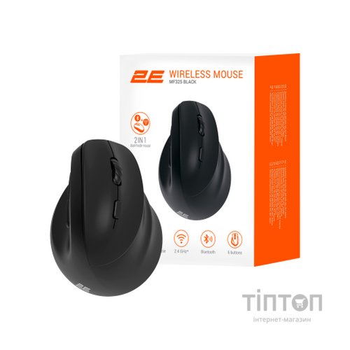 Мишка 2E MF325 Silent Wireless/Bluetooth Black (2E-MF325WBK)