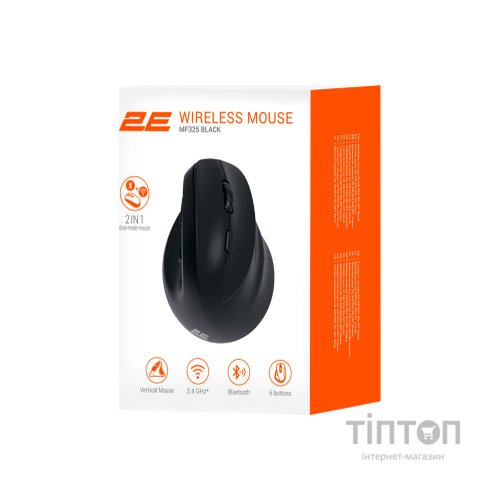 Мишка 2E MF325 Silent Wireless/Bluetooth Black (2E-MF325WBK)