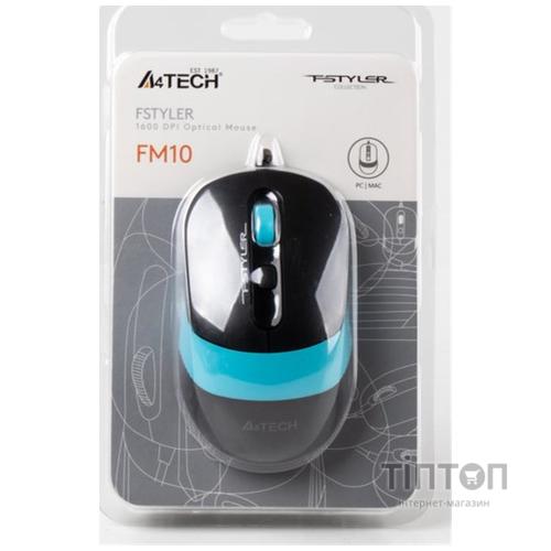 Мишка A4-Tech Fstyler FM10, 4 кн., 1600 dpi, чорно-блакитна (FM10 (Blue))