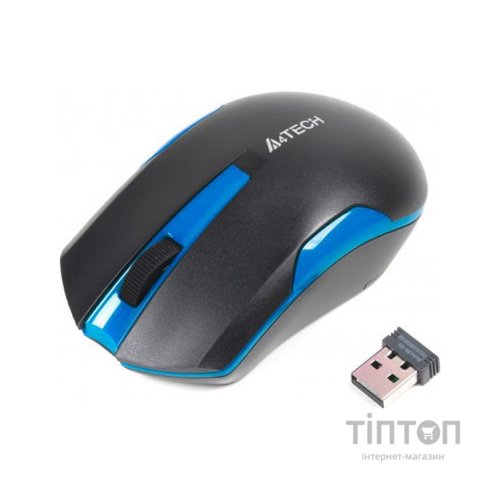 Мишка A4-tech G3-200N чорно-синя, безпровідна, USB