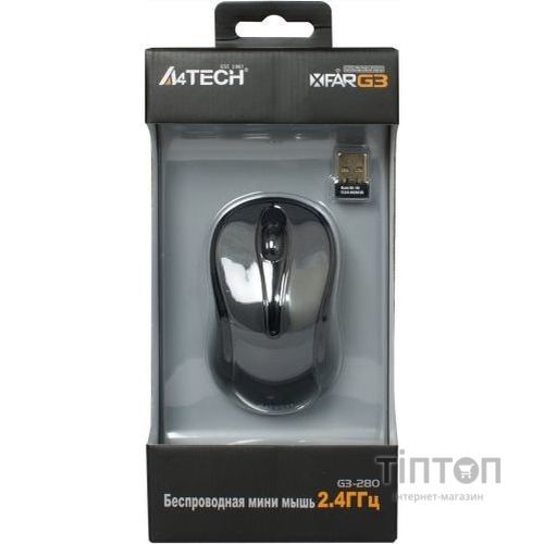 Мишка A4-tech G3-280A чорно-сіра, безпровідна, USB