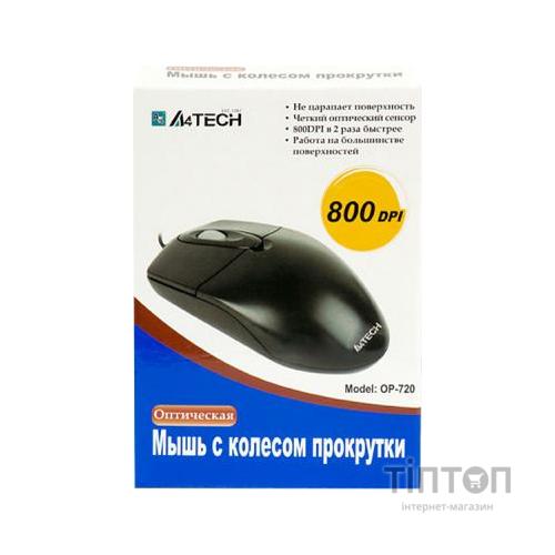 Мишка A4-Тech OP-720 чорна, PS/2