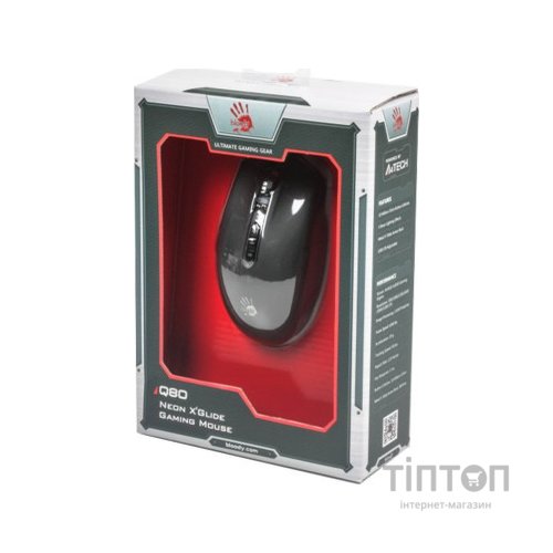Мишка A4Tech Bloody Q80 Neon XGlide USB Black