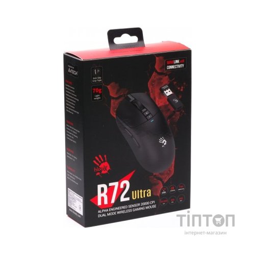 Мишка A4Tech Bloody R72 Ultra Wireless/USB Black (4711421000895)