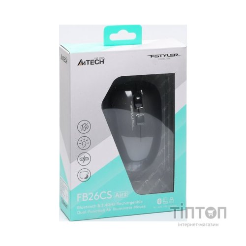 Мишка A4Tech FB26CS Air2 Wireless/Bluetooth Smoky Grey (4711421999090)