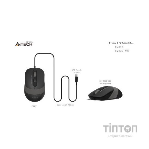 Мишка A4Tech FM10T USB Grey (4711421990066)